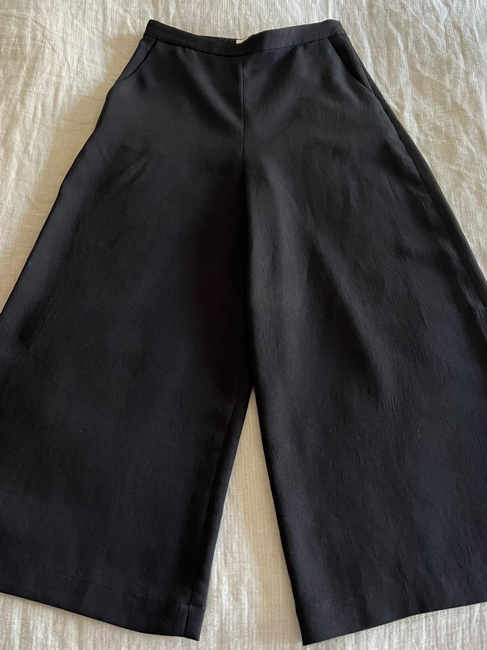 Wilfred Black Wide-Leg Culotte Trousers